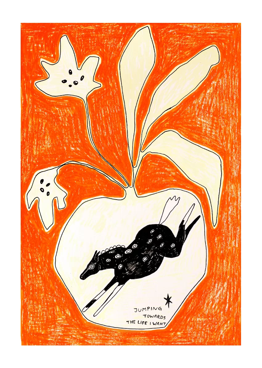 jumping towards the life i want horse art