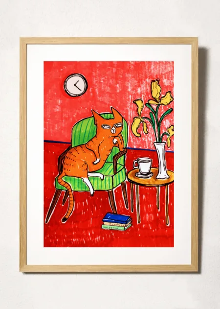 a sunday cat illustration