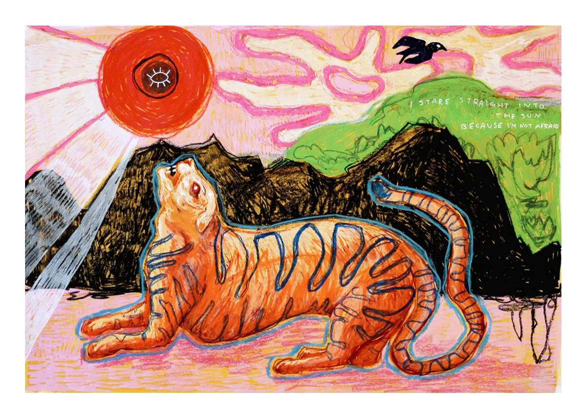 courage tiger art print