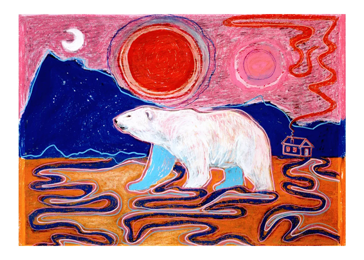 home polar bear art print