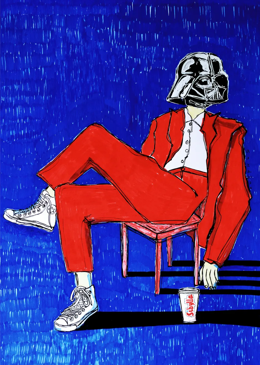 kult darth vader illustration framed