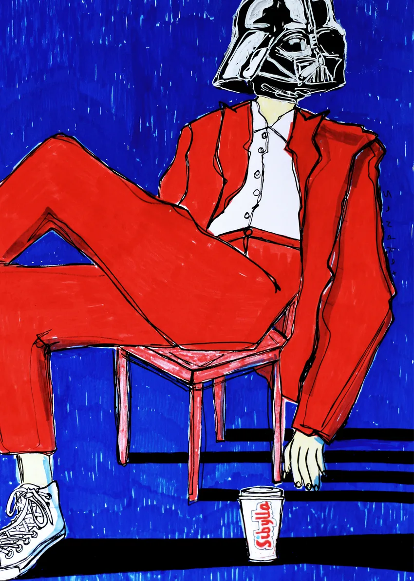 kult darth vader illustration framed