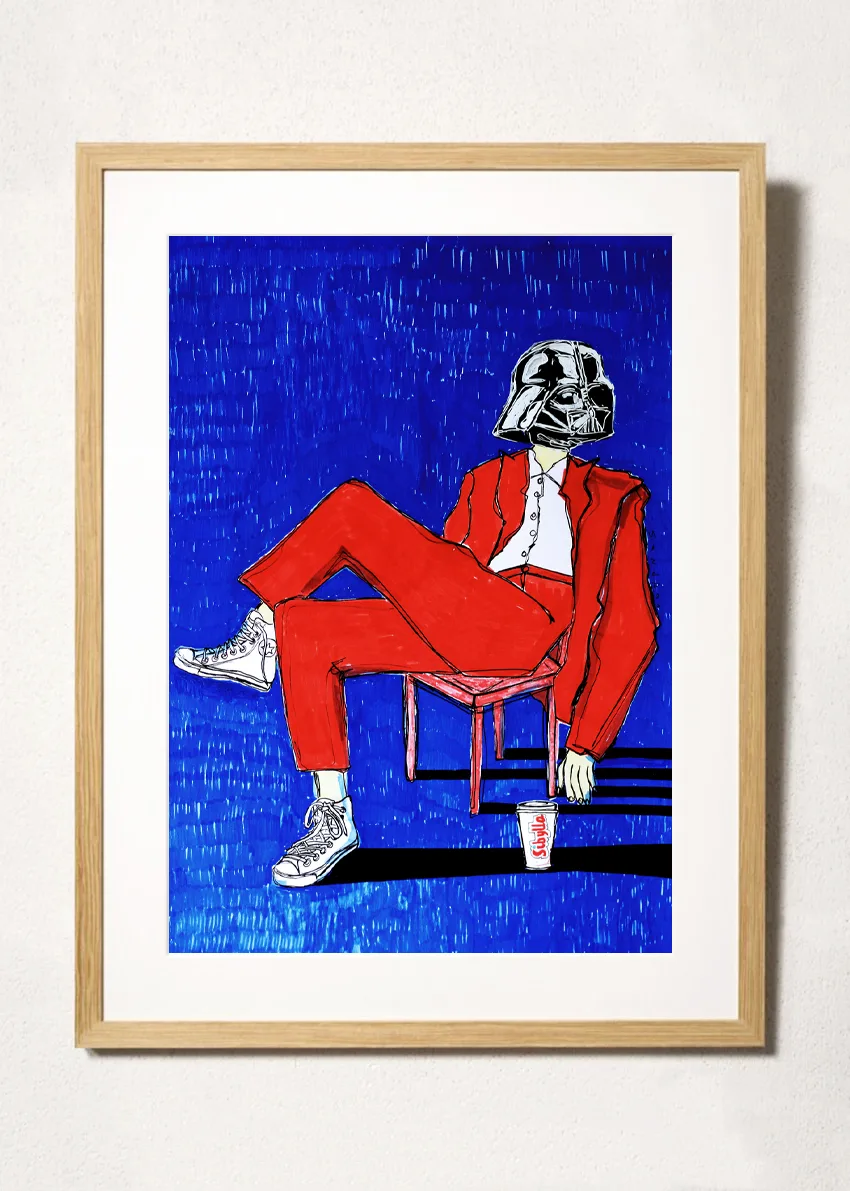 kult darth vader illustration framed