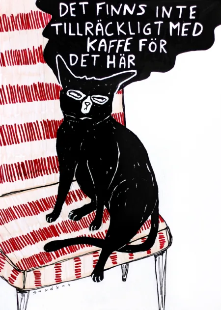 more coffee cat illustration