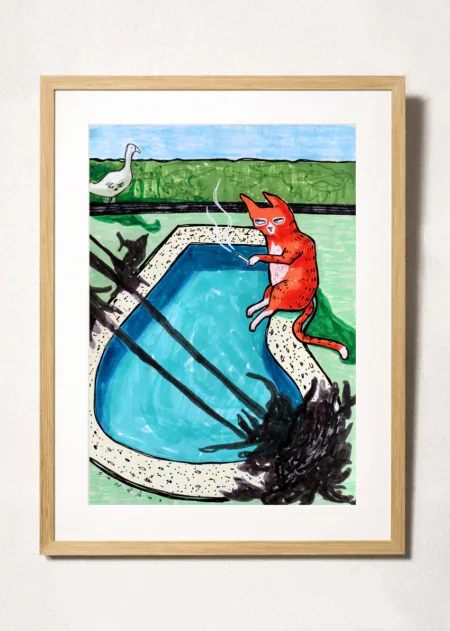 vacation cat illustration