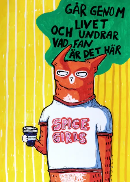 går genom livet katt illustration
