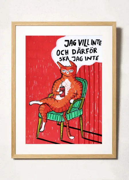 jag vill inte katt illustration